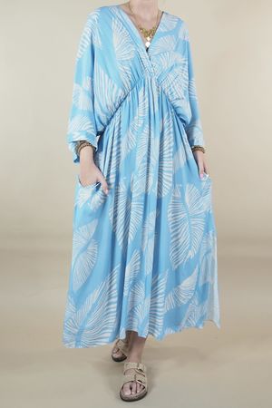 Made in Italty Island Escape Split Side Dress Sky